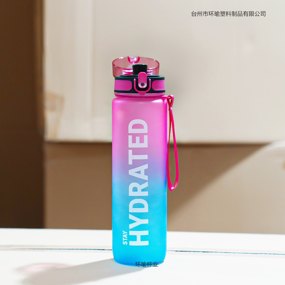 1000ml Large-Capacity Portable Plastic Sports Water Bottle – Leak-Proof, BPA-Free, with Measurement Markings – Ideal for Outdoor Direct Drinking - Image 3